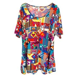 LuLaRoe Simply Comfortable Disney Mickey and Minnie Short Sleeve Tunic Top 3XL